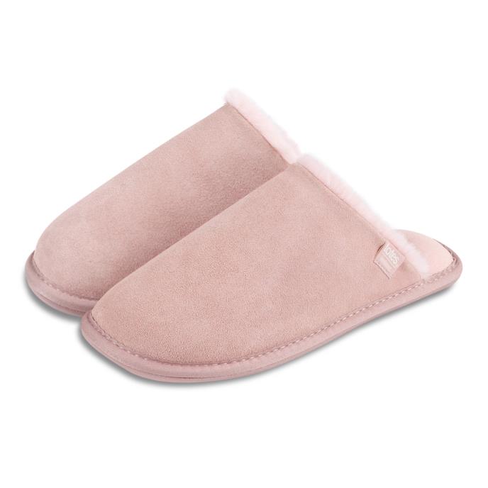 Isotoner® Ladies Real Suede Mule With Water Repellency  Pink Extra Image 1